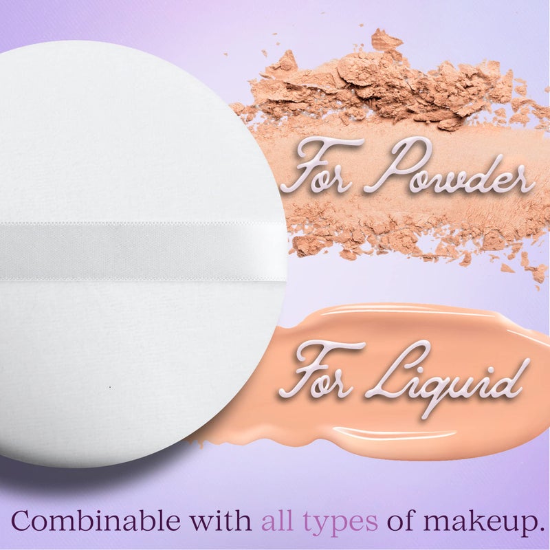 NextClimb Extra Large 4.5â€ White 100% Cotton Powder Puff for Makeup, Round, Comfortable to Hold - Image 3